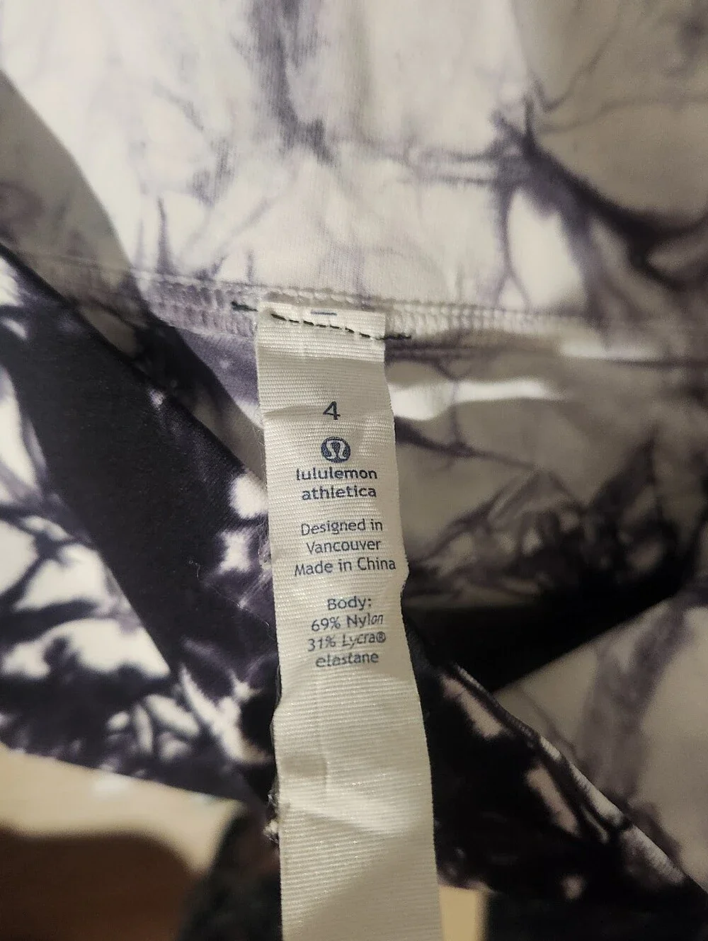 Lululemon Wunder Under High Rise Leggings Dual Shibori Antique White Baltic Gray